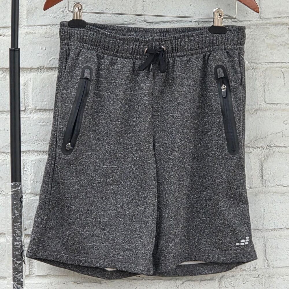 BCG Men's Medium Heather Gray Fleece Athletic Shorts with Zipper